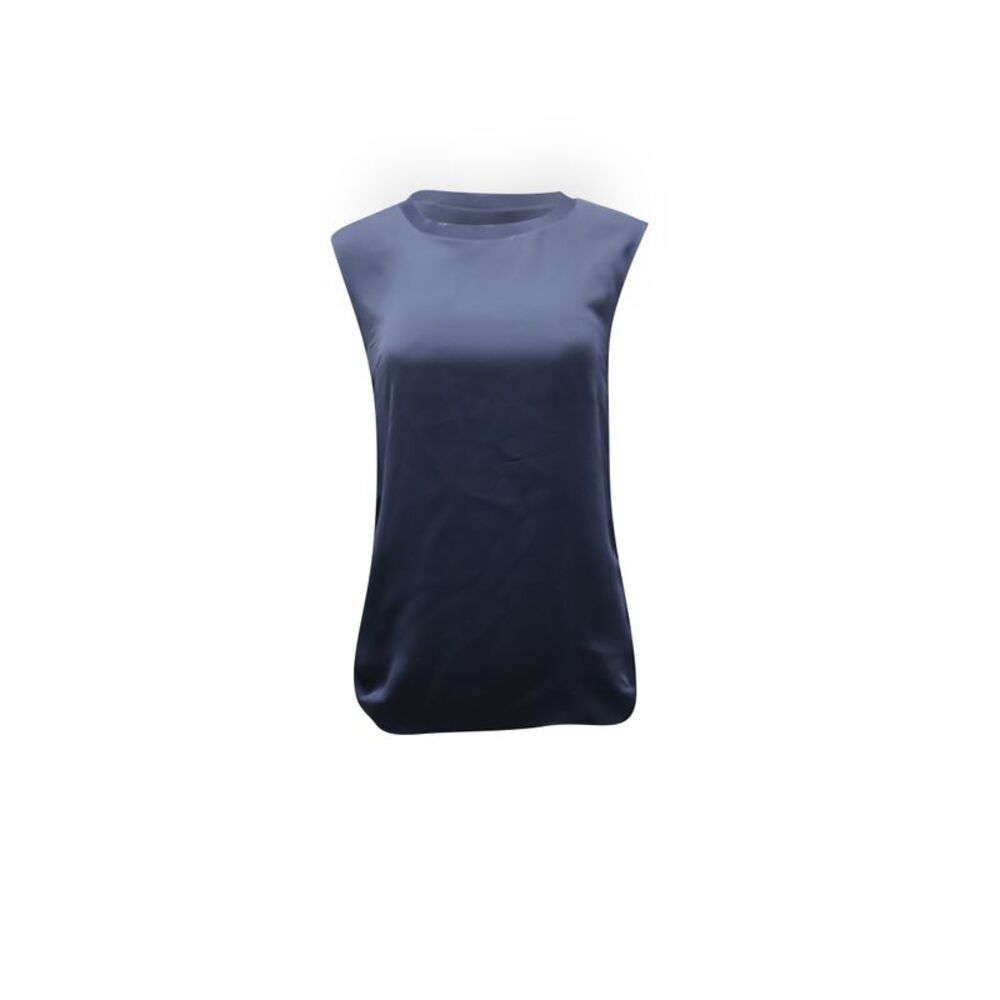 Vince Sleeveless Top in Navy Blue Rayon